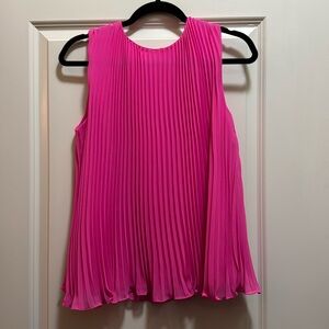 J. Crew accordion sleeveless pink blouse